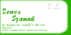 denes szamak business card